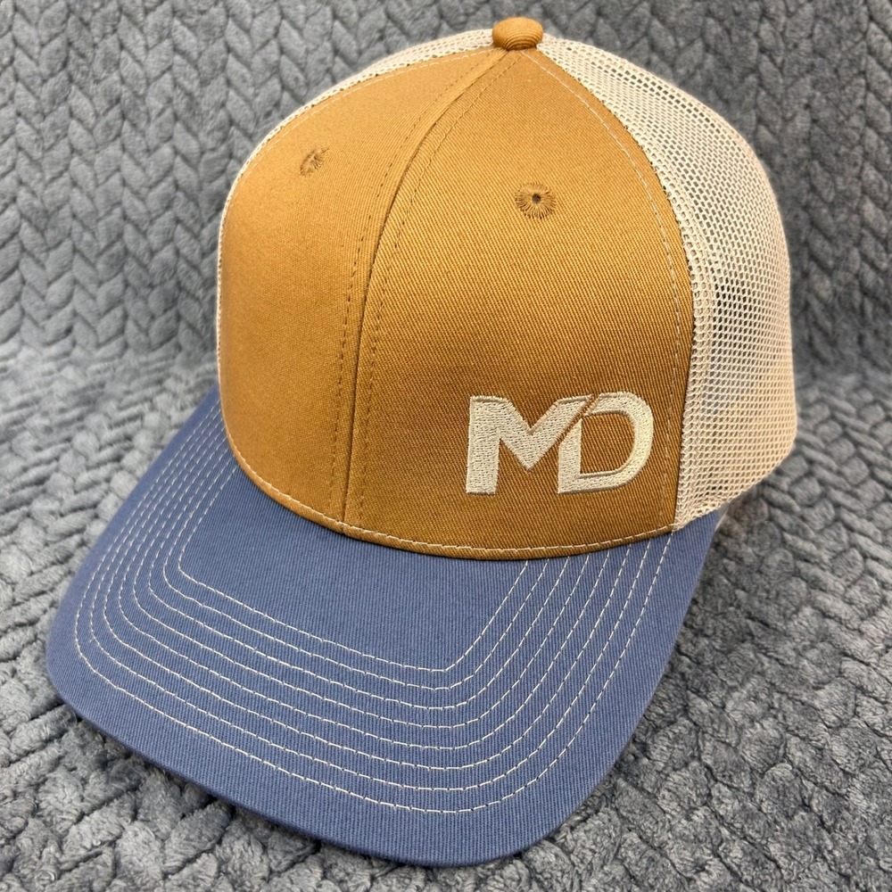 McClarty Daniel MD Logo Mens Brown Blue Outdoor Cap Trucker Hat Snapback OSFM